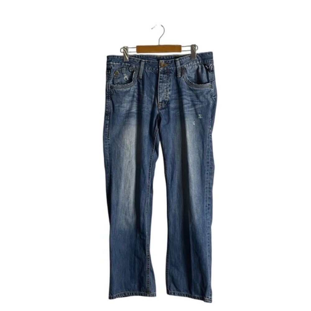 Jack & Jones Men's Medium Indigo Gate Plate Straight Leg Denim Jeans
